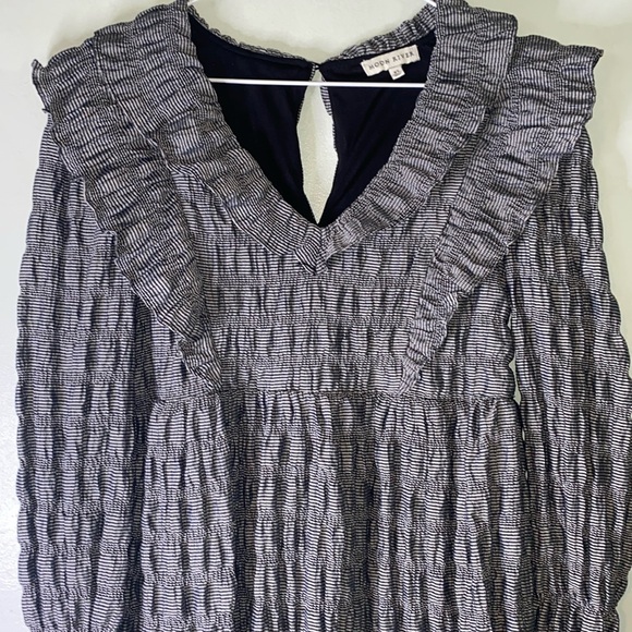 Anthropologie Moon River Lila Ruffle Pewter Empire Waist Peasant Mini Dress XS - Picture 4 of 15